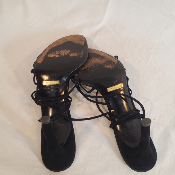 Dolce & Gabbana Women’s Size 40/9.5 Black Suede Strappy Heels Sandals - Picture 5 of 6